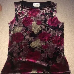 Pink and Silver Velvet Tank Top